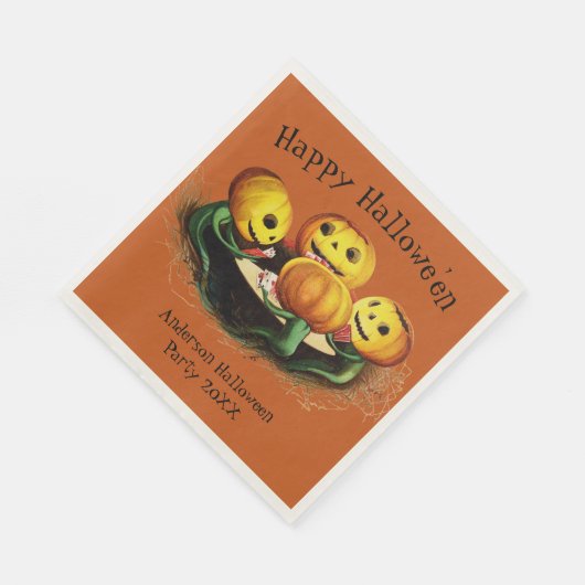 Pompoenen op Cards Custom Halloween Party Napkins Servet (Hoek)