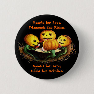 Pompoenen op Cards Halloween Button