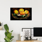 Pompoenen op Kaart Halloween Poster (Thuiskantoor)