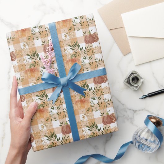 Pompoenen op Oranje en witchequepapier Cadeaupapier (Geschenken)