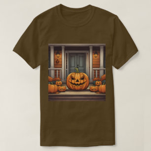 Pompoenen op veranda Halloween T-shirt