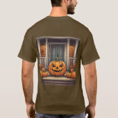 Pompoenen op veranda Halloween T-shirt (Achterkant)
