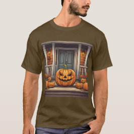 Pompoenen op veranda Halloween T-shirt
