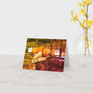 Pompoenen op vrachtwagen Herfst Blank Note Kaart