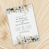 Pompoenen op Wildflower Meadow Bruiloft Kaart