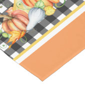 Pompoenen op zwarte Gingham Lange Tafelloper (Hoek)