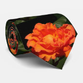 Pompoenen Oranje Rozen Stropdas (Opgerold)