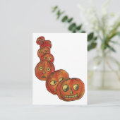 Pompoenen (Oude Halloweenkaart) Briefkaart (Staand voorkant)
