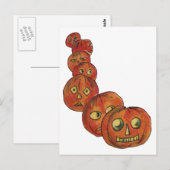 Pompoenen (Oude Halloweenkaart) Briefkaart (Voorkant / Achterkant)
