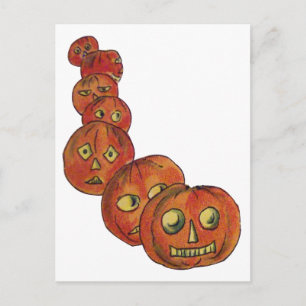 Pompoenen (Oude Halloweenkaart) Briefkaart