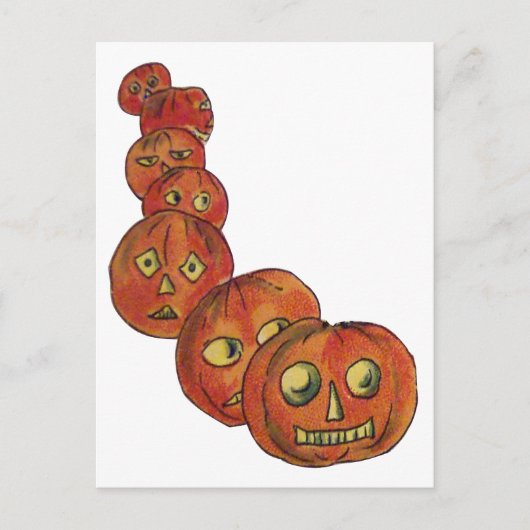 Pompoenen (Oude Halloweenkaart) Briefkaart (Voorkant)