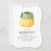 Pompoenen. Paarse en zwarte Halloween-partij Kaart (Voorkant)