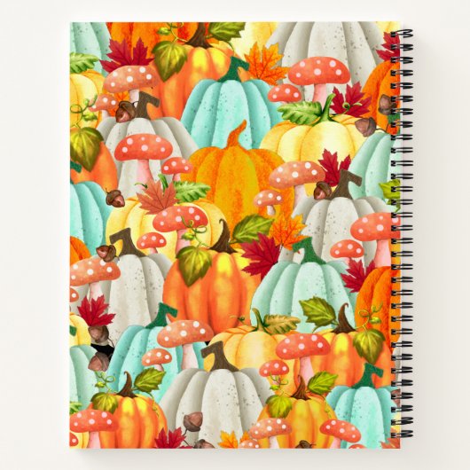 Pompoenen, paddenstoelen en valluiers notitieboek (Achterkant)