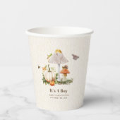 Pompoenen Paddestoel Woodland Insects Boy Baby sho Papieren Bekers (Voorkant)