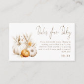 Pompoenen Pampas Boho Script Boeken voor Baby show Informatiekaartje (Voorkant)