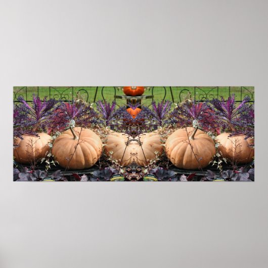 Pompoenen Planten Boerderij Stand Mirror Abstract Poster (Voorkant)