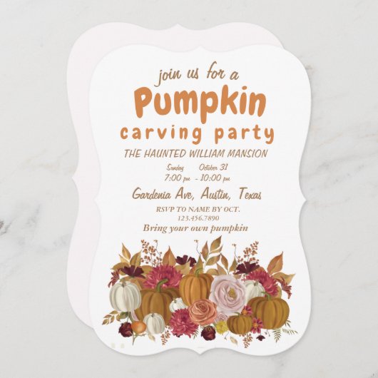 Pompoenen pluk bemanning van Wildflower Kaart (Voorkant / Achterkant)