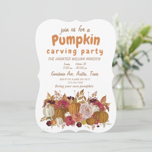 Pompoenen pluk bemanning van Wildflower Kaart (Staand voorkant)