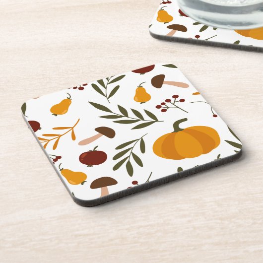 Pompoenen, Pomegranaten en peren Bier Onderzetter (Linkerzijde)