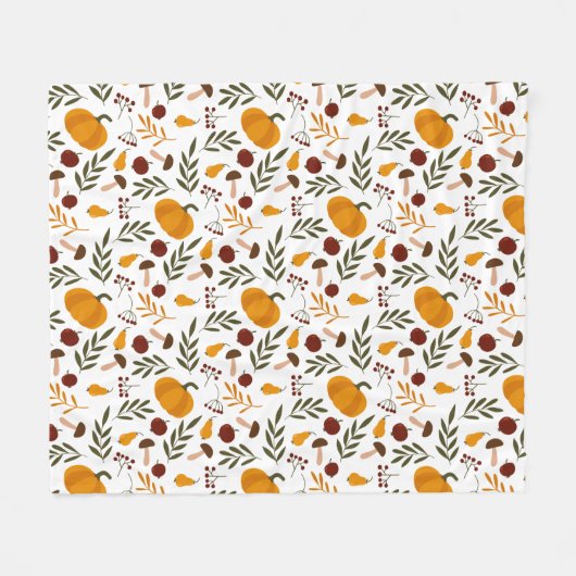 Pompoenen, Pomegranaten en peren Fleece Deken (Voorkant (Horizontaal))