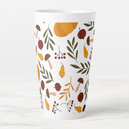 Pompoenen, Pomegranaten en peren Latte Mok (Voorkant)