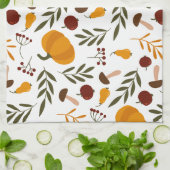 Pompoenen, Pomegranaten en peren Theedoek (Gevouwen)