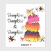 Pompoenen & Pompoenen Gradiënt, Goud, & Folie Text Sticker (Vel)