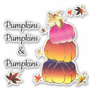 Pompoenen & Pompoenen Gradiënt, Goud, & Folie Text Sticker