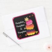 Pompoenen & Pompoenen Gradiënt, Goud, & Folie Text Vierkante Sticker (Envelop)