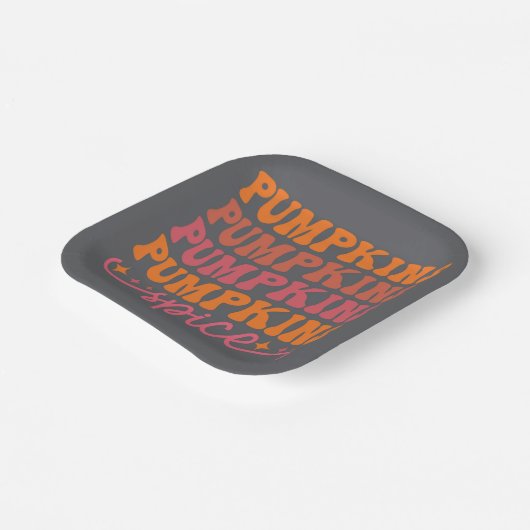 Pompoenen Pompoenen Pompoenen Spice Papieren Bordje (Gebogen)
