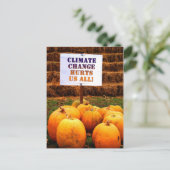 Pompoenen protesteren tegen klimaatverandering briefkaart (Staand voorkant)