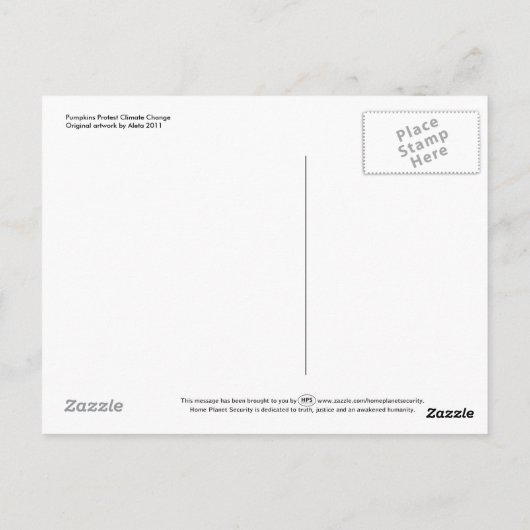 Pompoenen protesteren tegen klimaatverandering briefkaart (Achterkant)