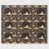 Pompoenen Raccoon aanpassen Tekst en kleur Cadeaupapier (Vlak)