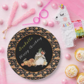 Pompoenen Raccoon aanpassen Tekst en kleur Papieren Bordje (Feest)