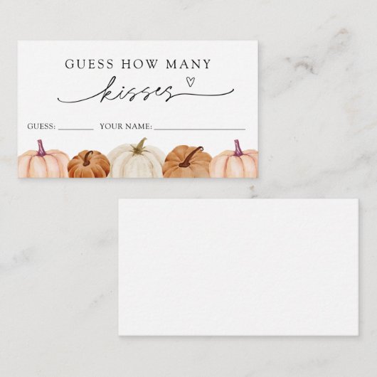 Pompoenen raden hoeveel kussen spel Kaart (Voorkant / Achterkant)