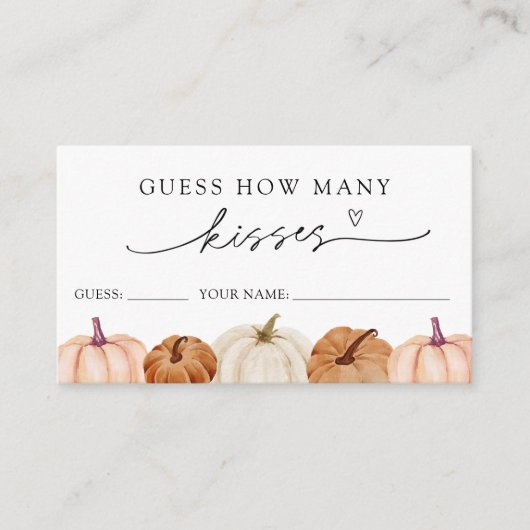 Pompoenen raden hoeveel kussen spel Kaart (Voorkant)