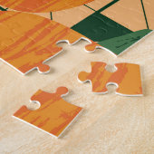 Pompoenen: Retro geometrische driehoek. Legpuzzel (Zijkant)