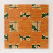 Pompoenen: Retro geometrische driehoek. Legpuzzel (Horizontaal)