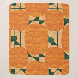 Pompoenen: Retro geometrische driehoek. Sherpa Deken