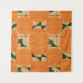 Pompoenen: Retro geometrische driehoek. Wandkleed (Voorkant (horizontaal))