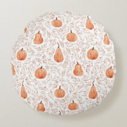 Pompoenen Rond Kussen (Voorkant)