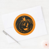 Pompoenen Ronde Sticker (Envelop)