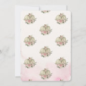 Pompoenen, roze rozen, Waterverf Baby shower Kaart (Achterkant)