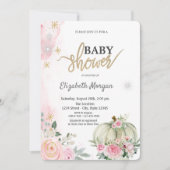 Pompoenen Rozen Polka Dots, Snowflakes Baby shower Kaart (Voorkant)