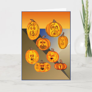 Pompoenen Schreeuwen Halloween Vouwbare Vakantietk Feestdagen Kaart