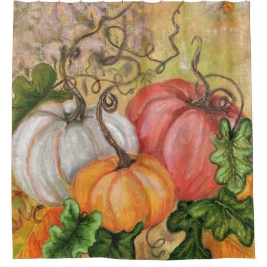 Pompoenen Shower Curtain Halloween - schilderen Douchegordijn (Voorkant)