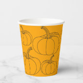 Pompoenen Sinaasappel & Zwart Halloween Papieren Bekers (Voorkant)