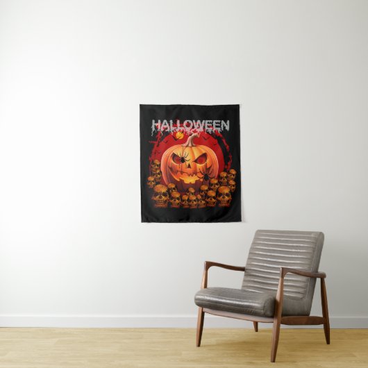 POMPOENEN SKULLS SKELET HALLOWEEN WANDKLEED (In situ)