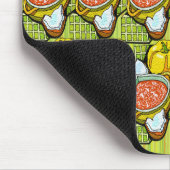 Pompoenen, soep en gestripte achtergrond muismat (Hoek)