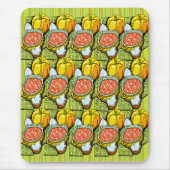 Pompoenen, soep en gestripte achtergrond muismat (Voorkant)